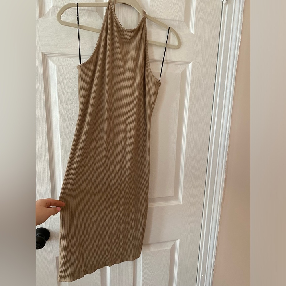 Like new H&M taupe halter top stretch dress